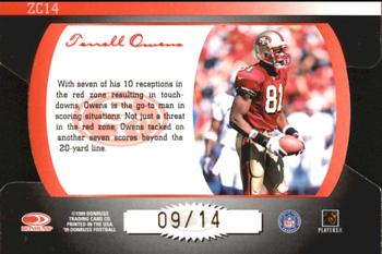 1999 Donruss - Zoning Commission Red #ZC14 Terrell Owens Back