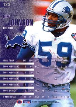1995 Fleer #123 Mike Johnson Back