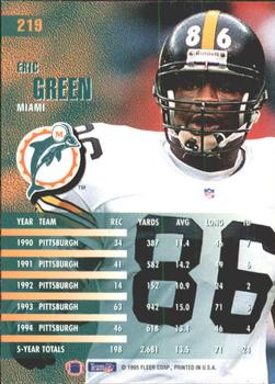 1995 Fleer #219 Eric Green Back