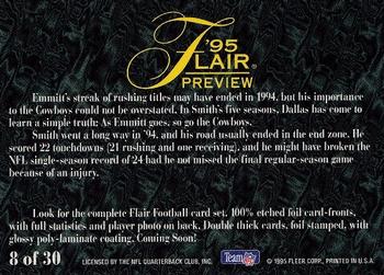 1995 Fleer - Flair Preview #8 Emmitt Smith Back