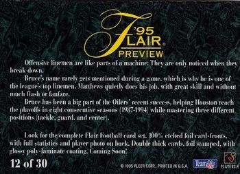 1995 Fleer - Flair Preview #12 Bruce Matthews Back