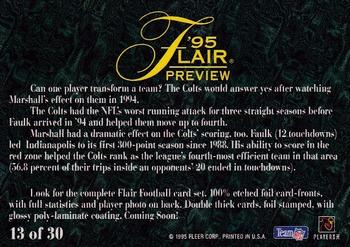 1995 Fleer - Flair Preview #13 Marshall Faulk Back