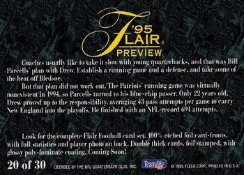 1995 Fleer - Flair Preview #20 Drew Bledsoe Back