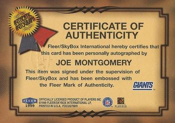 1999 Fleer Focus - Fresh Ink #NNO Joe Montgomery Back