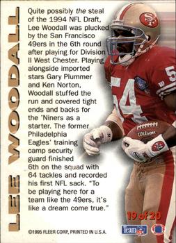 1995 Fleer - Rookie Sensations #19 Lee Woodall Back