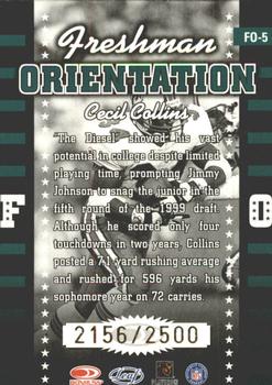 1999 Leaf Rookies & Stars - Freshman Orientation #FO-5 Cecil Collins Back