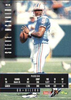 1995 Classic Images Limited #84 Steve McNair Back