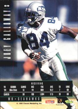 1995 Classic Images Limited #89 Joey Galloway Back