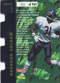 1995 Classic Images Limited Live - Die Cuts #DC18 Rashaan Salaam Back