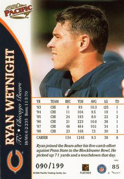1999 Pacific - Gold #85 Ryan Wetnight Back