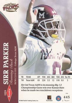 1999 Pacific - Red #445 Sirr Parker Back