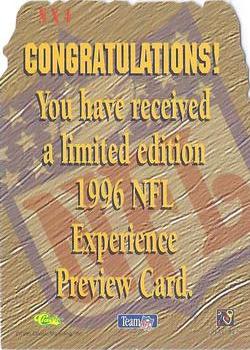 1995 Classic Images Limited Live - Sculpted Previews #NX4 Rashaan Salaam Back