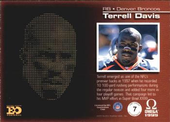 1999 Pacific Omega - EO Portraits #7 Terrell Davis Back