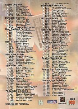 1995 Fleer Metal #199 Checklist: 97-200 Back