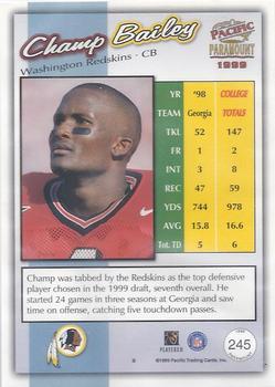 1999 Pacific Paramount - Copper #245 Champ Bailey Back