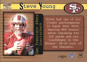 1999 Pacific Paramount - Personal Bests #32 Steve Young Back