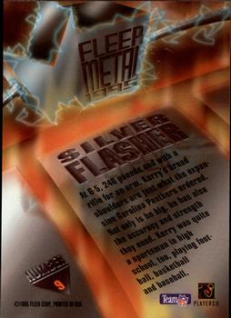 1995 Fleer Metal - Silver Flashers #9 Kerry Collins Back