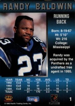1995 Pacific #1 Randy Baldwin Back