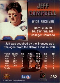 1995 Pacific #282 Jeff Campbell Back