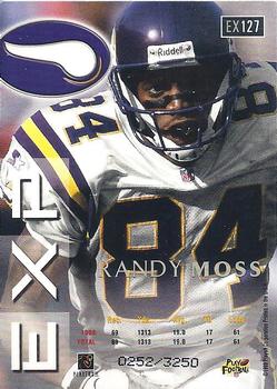 1999 Playoff Prestige EXP - Reflections Silver #EX127 Randy Moss Back