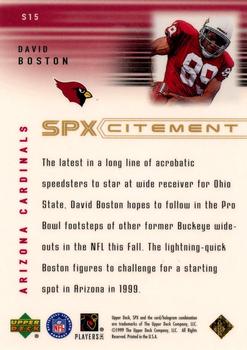 1999 SPx - SPxcitement #S15 David Boston Back