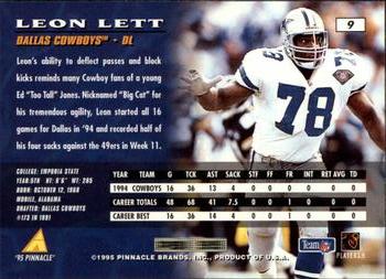 1995 Pinnacle #9 Leon Lett Back
