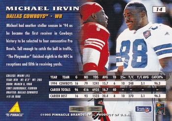 1995 Pinnacle #14 Michael Irvin Back