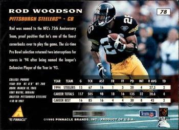 1995 Pinnacle #78 Rod Woodson Back