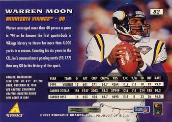 1995 Pinnacle #82 Warren Moon Back