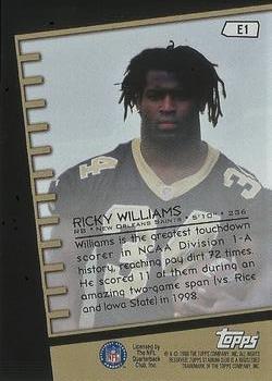 1999 Stadium Club - Emperors of the Zone #E1 Ricky Williams Back
