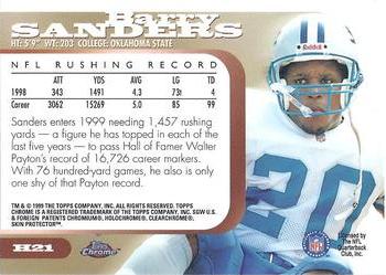 1999 Topps Chrome - Hall of Fame (Hall Hopefuls / Early Road to the Hall / Hall Bound) #H21 Barry Sanders Back