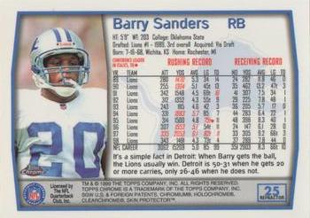 1999 Topps Chrome - Refractors #25 Barry Sanders Back