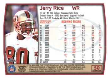 1999 Topps Chrome - Refractors #50 Jerry Rice Back