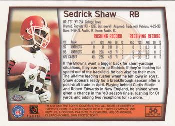 1999 Topps Chrome - Refractors #56 Sedrick Shaw Back