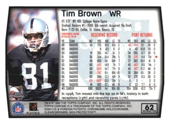 1999 Topps Chrome - Refractors #62 Tim Brown Back