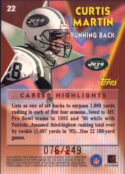 1999 Topps Stars - Two Star Parallel #22 Curtis Martin Back