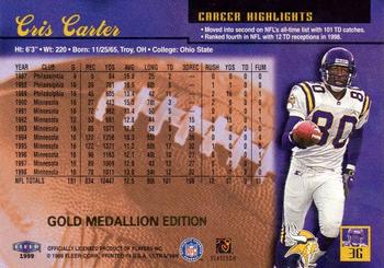1999 Ultra - Gold Medallion #3G Cris Carter Back