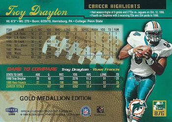 1999 Ultra - Gold Medallion #87G Troy Drayton Back