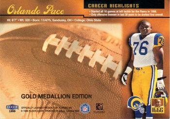 1999 Ultra - Gold Medallion #166G Orlando Pace Back