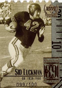 1999 Upper Deck Century Legends - Century Collection #39 Sid Luckman Front