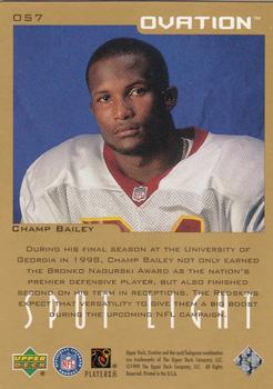 1999 Upper Deck Ovation - Spotlight #OS7 Champ Bailey Back