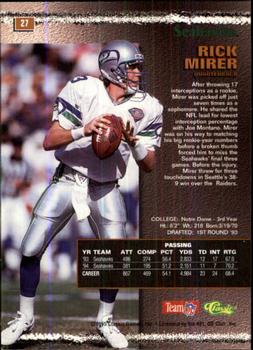 1995 Pro Line #27 Rick Mirer Back