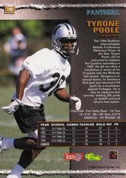 1995 Pro Line #195 Tyrone Poole Back