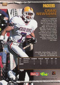 1995 Pro Line #274 Craig Newsome Back