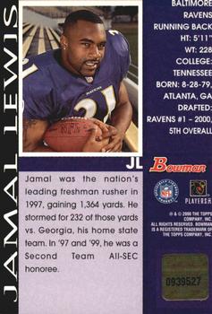 2000 Bowman - Autographs #JL Jamal Lewis Back