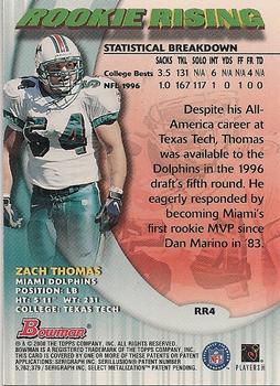 2000 Bowman - Rookie Rising #RR4 Zach Thomas Back