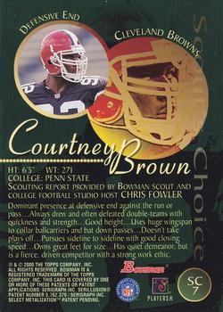 2000 Bowman - Scout's Choice #SC7 Courtney Brown Back