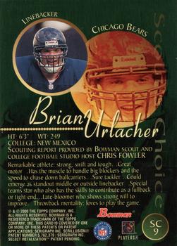 2000 Bowman - Scout's Choice #SC9 Brian Urlacher Back