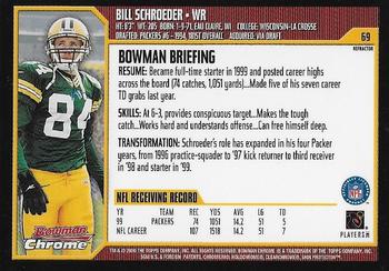 2000 Bowman Chrome - Refractors #69 Bill Schroeder Back