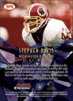 2000 Bowman Chrome - Shattering Performers #SP6 Stephen Davis Back